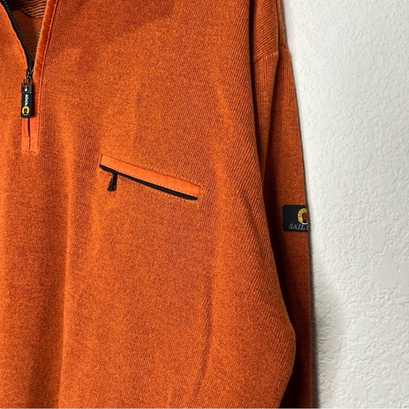 Sail EXP Marinewear Merino Wool Knit Quarter Zip Pull On Sweater Sailor Italian - Picture 3 of 11